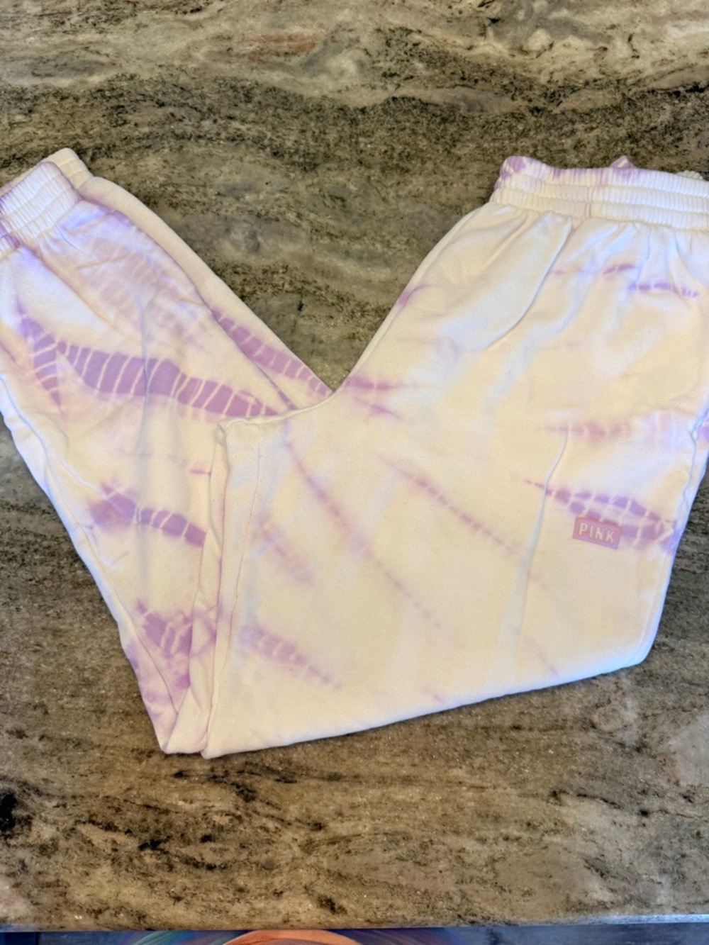PINK Victoria's Secret Pastel Lavender Tie-Dye Joggers